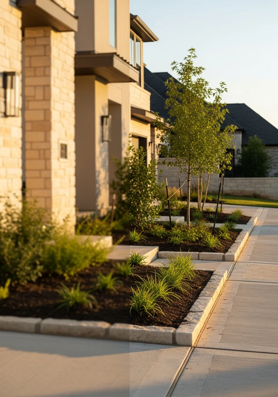 Southlake homeowner in their well-maintained yard, representing the community's commitment to property excellence.